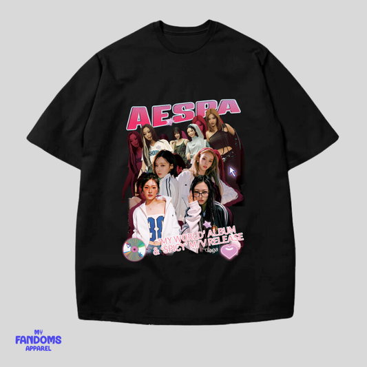 Aespa Kpop Bootleg Vintage Tshirt | Tees Trendy Unisex Urban Fashion